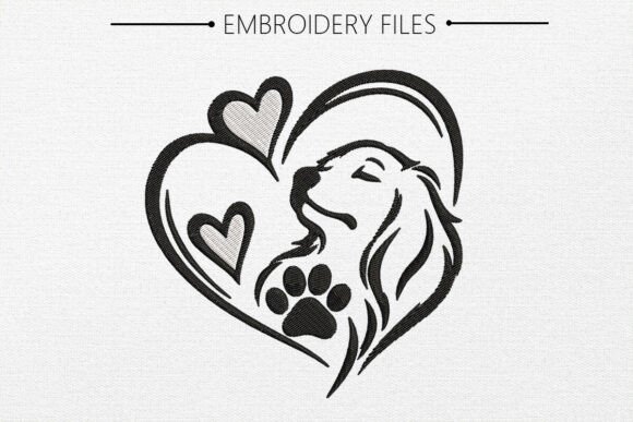 Print Pow with Heart Embroidery Design