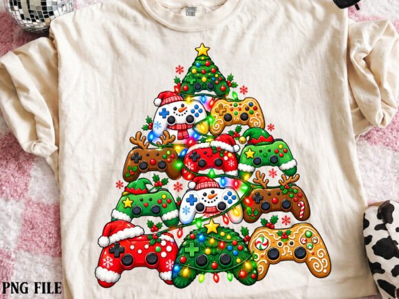 Retro Christmas Gaming Controller PNG