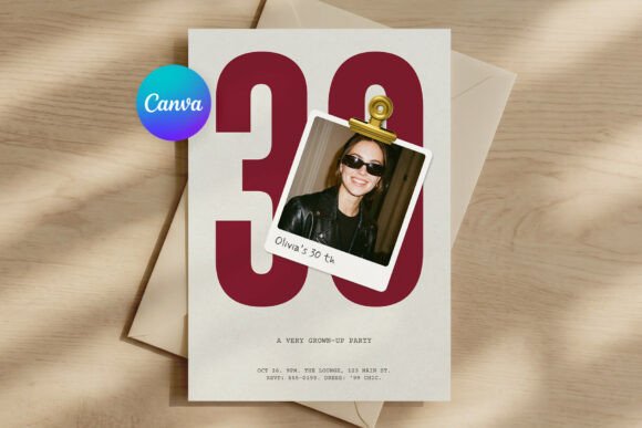 Retro Photo Birthday Invitation Canva