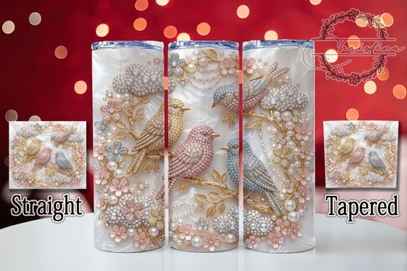 Rhinestone Pastel Birds 20oz Tumbler