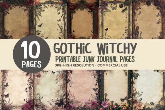 Romantic Gothic Junk Journal Pages