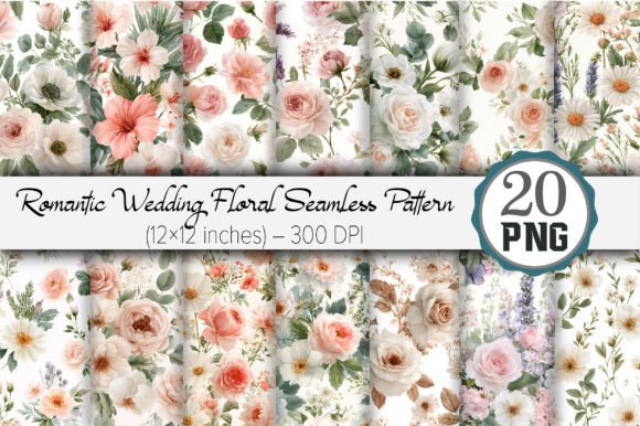 Romantic Wedding Floral Seamless Pattern