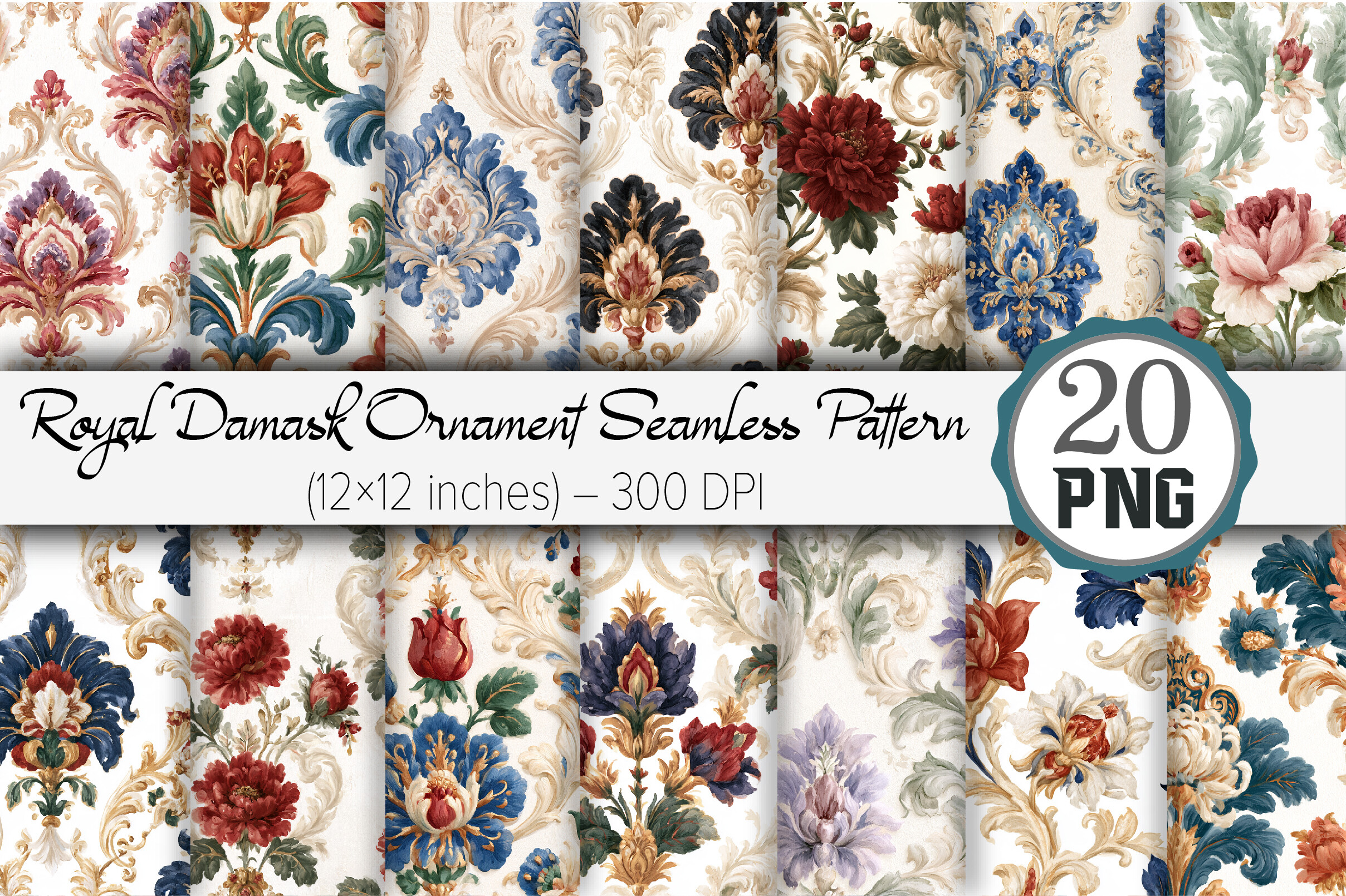 Royal Damask Ornament Seamless Pattern