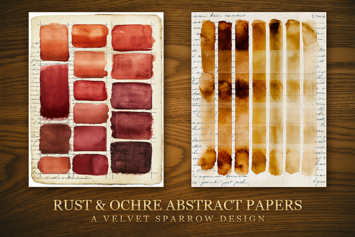 Rust & Ochre Abstract Papers