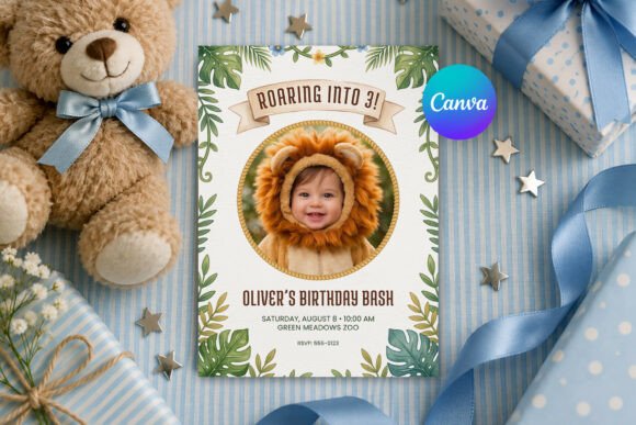 Safari Birthday Invitation Template