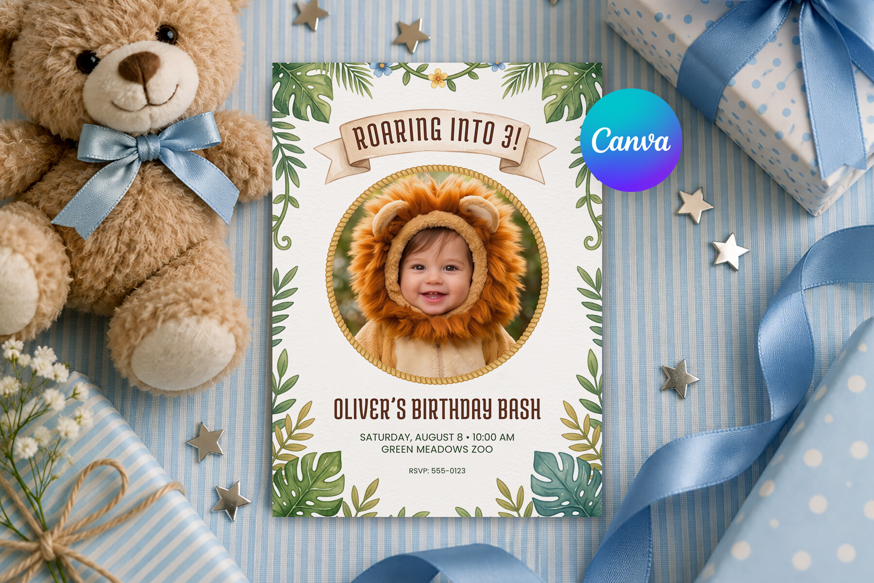 Safari Birthday Invitation Template