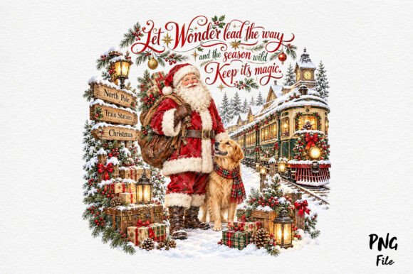 Santa Claus Christmas Train PNG
