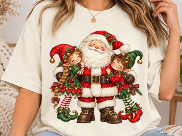 Santa Elf Christmas PNG Shirt Design