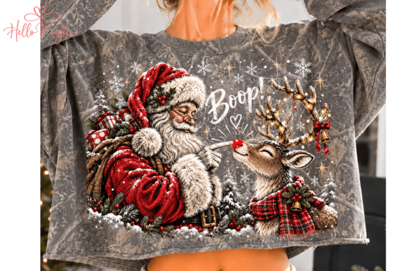 Santa Reindeer Boop Christmas PNG