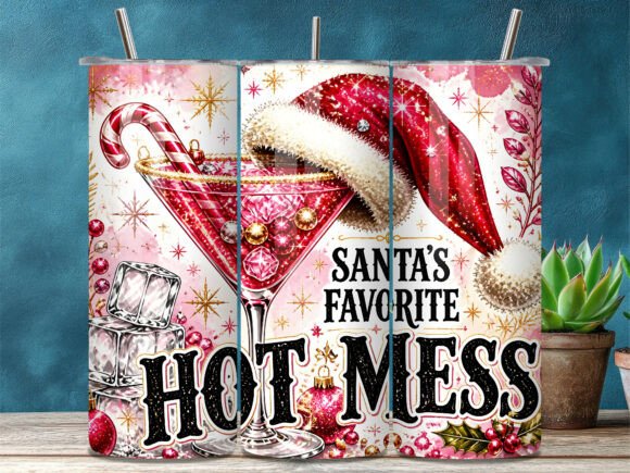 Santa's Favorite Hot Mess Tumbler Wrap Graphic Tumbler Wraps By ROSE CREATION