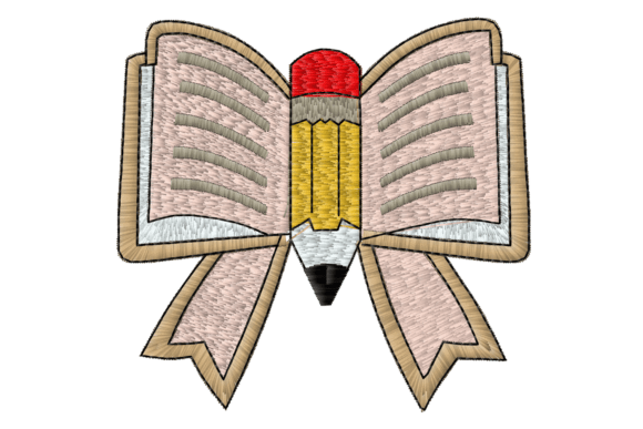 School Book Bow Machine Embroidery
