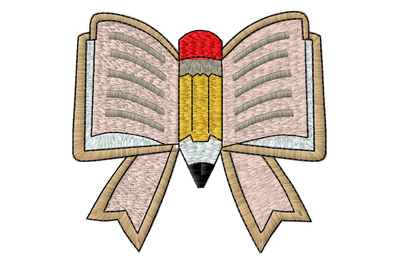School Book Bow Machine Embroidery