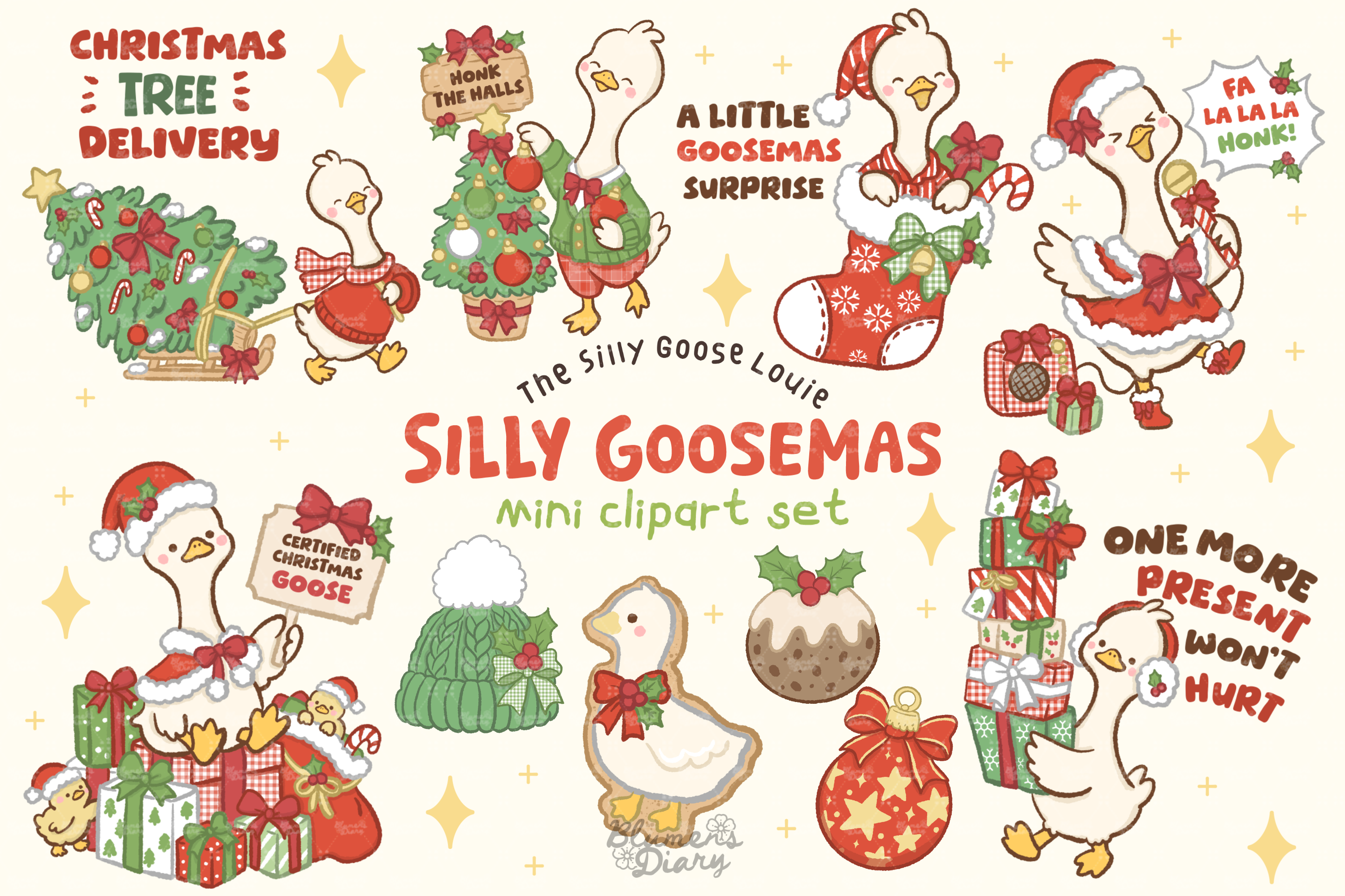 Silly Goosemas Christmas Goose Clipart