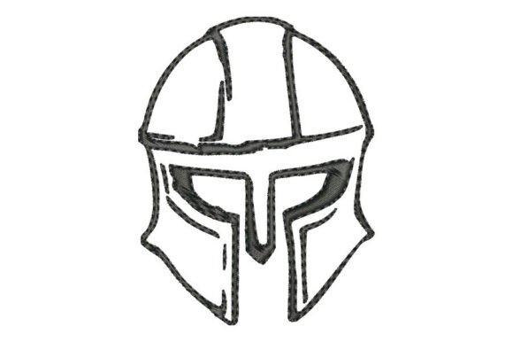 Sketchy Knight Helmet Embroidery