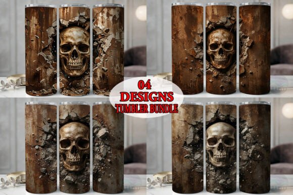 Skull Broken Wall Tumbler Bundle