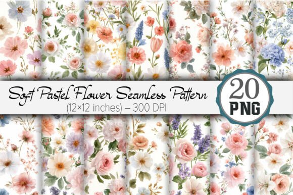 Soft Pastel Flower Seamless Pattern