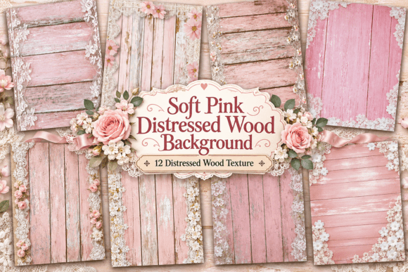 Soft Pink Distressed Wood Background