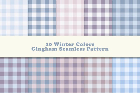 Soft Winter Blue Gingham Pattern
