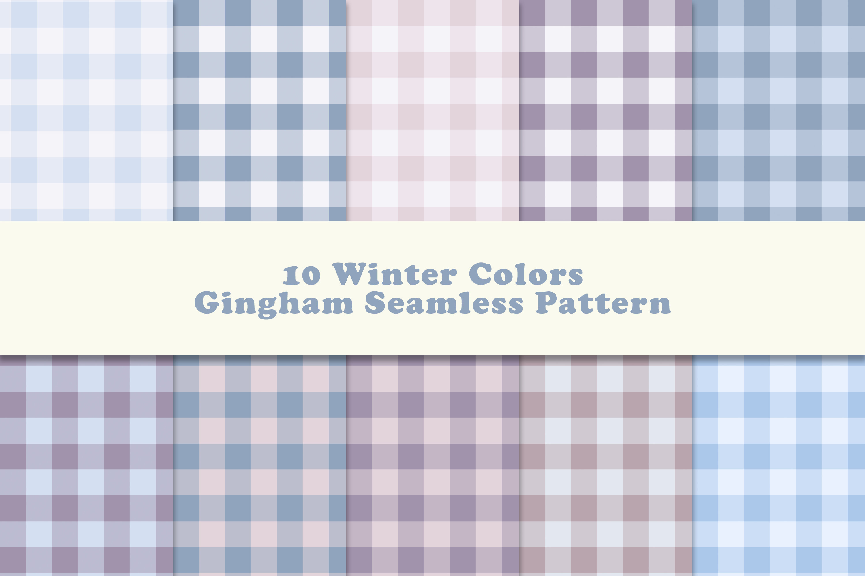 Soft Winter Blue Gingham Pattern