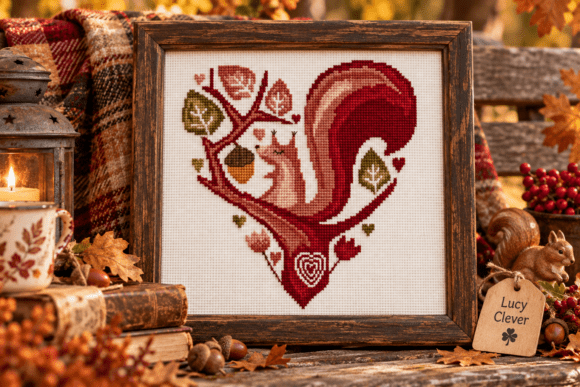 Squirrel on a Tree Cross Stitch Pattern