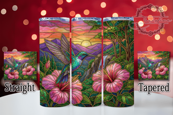 Stained Glass Hummingbird 20oz Tumbler