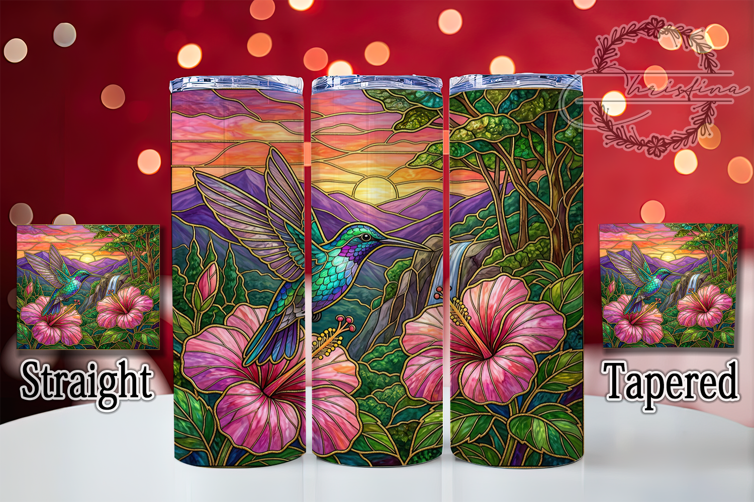 Stained Glass Hummingbird 20oz Tumbler