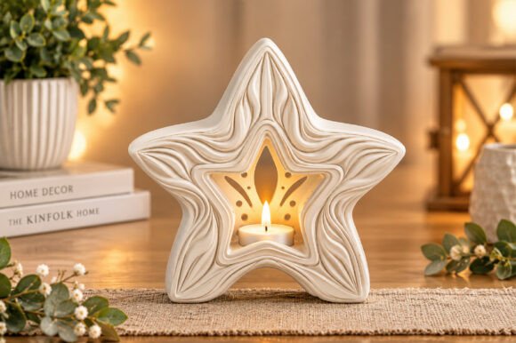 Star Tealight Candle Holder STL – 3D Printable Christmas Decor Model - Image 2