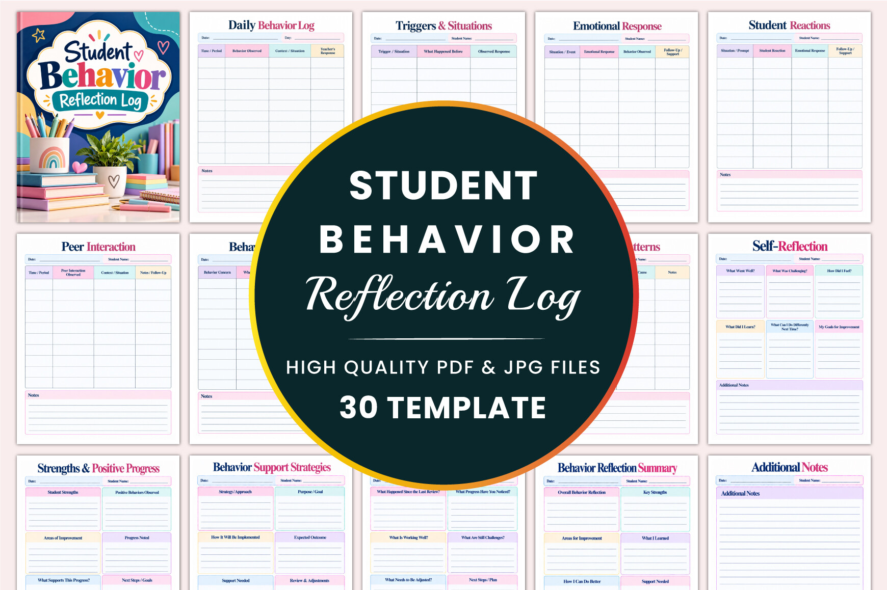 Student Behavior Reflection Log KDP