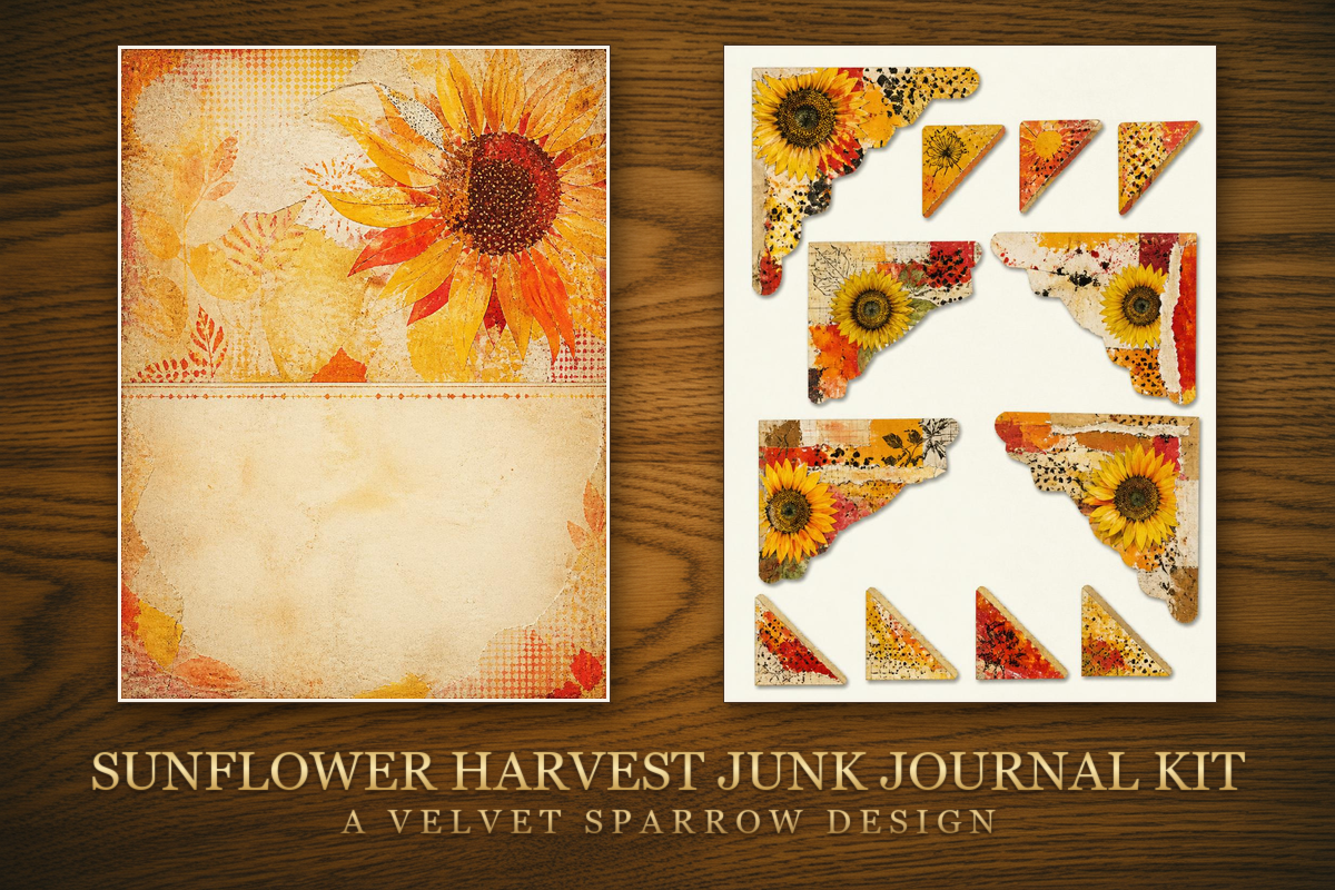 Sunflower Harvest Junk Journal Kit