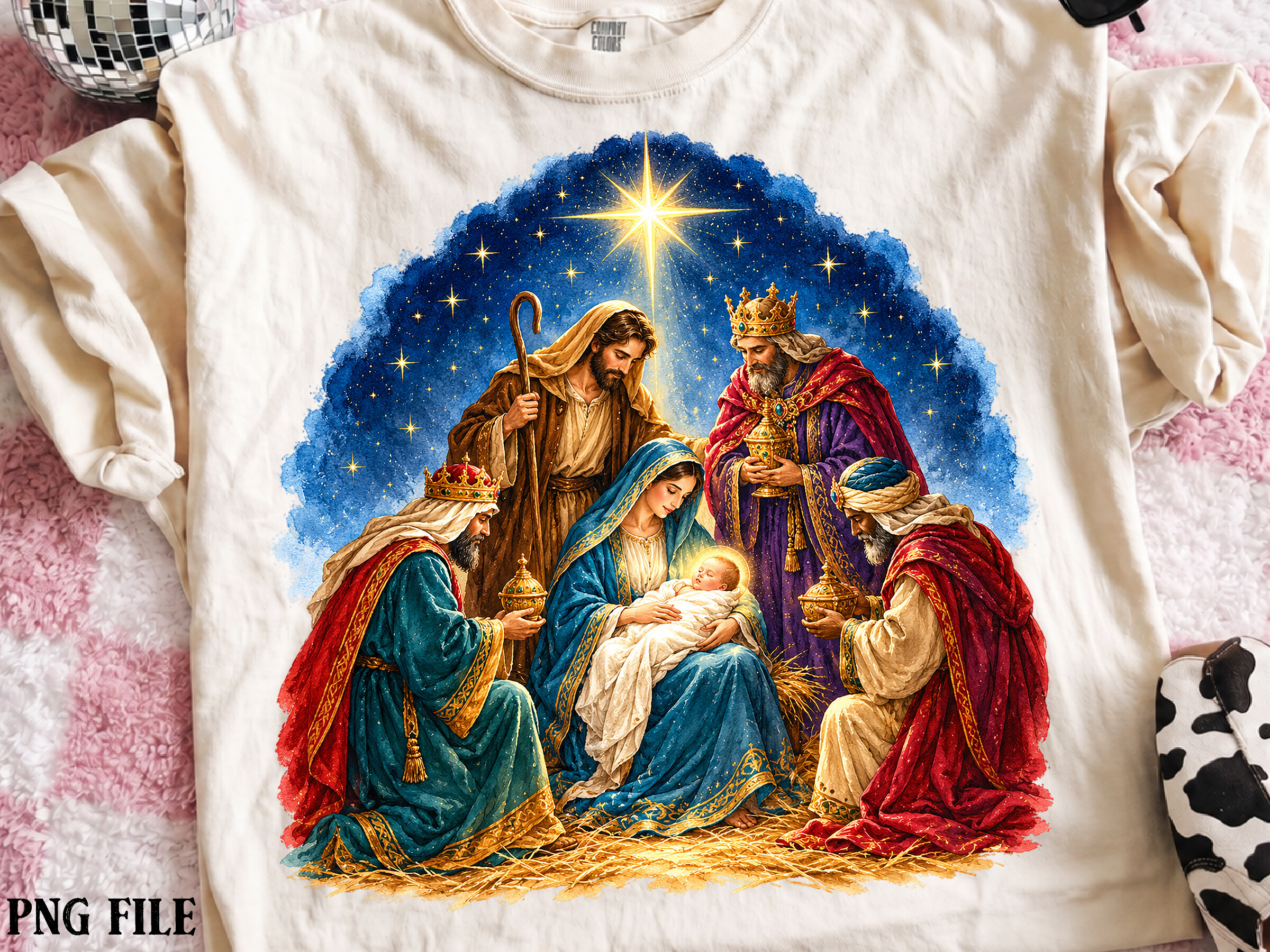 Three Wise Men Baby Jesus Religious PNG