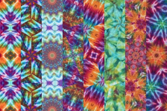 Tie Dye Kaleidoscope Seamless PNG Bundle