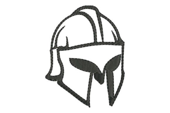 Viking Helmet Monochrome Embroidery