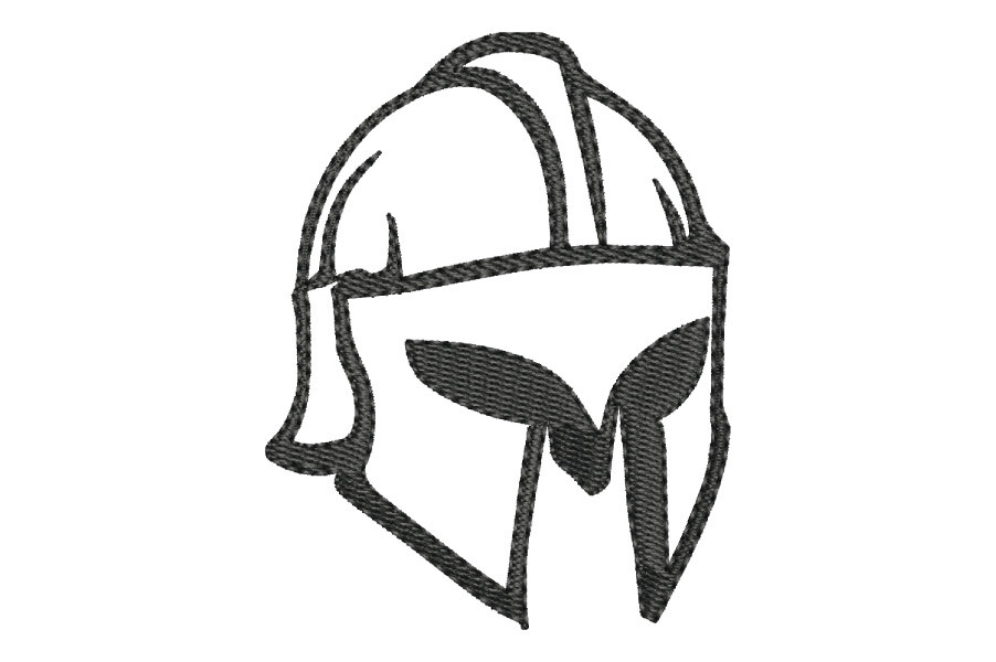 Viking Helmet Monochrome Embroidery