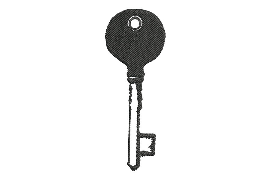 Vintage Antique Key Embroidery