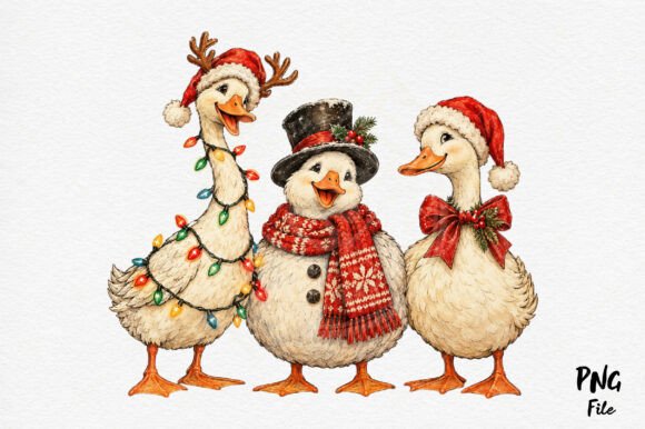 Vintage Christmas Goose Png, Christmas