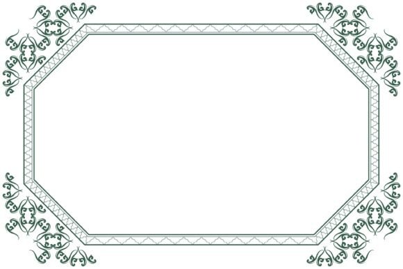 Vintage Green Ornate Border Frame. 32