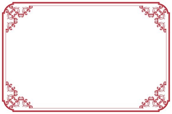 Vintage Red Elegant Border Frame. 29