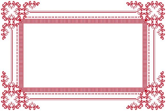 Vintage Red Ornatet Border Frame. 31