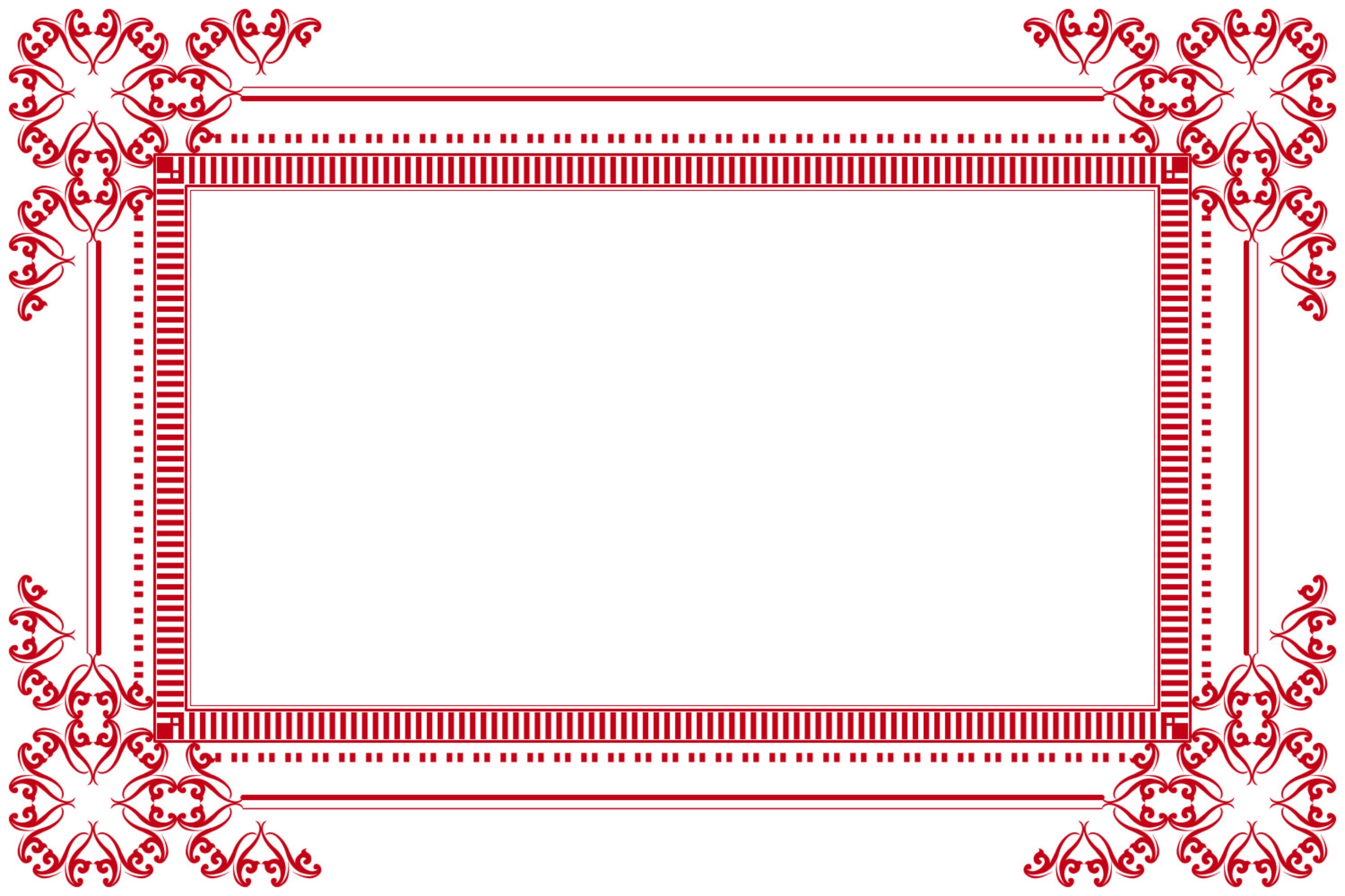 Vintage Red Ornatet Border Frame. 31