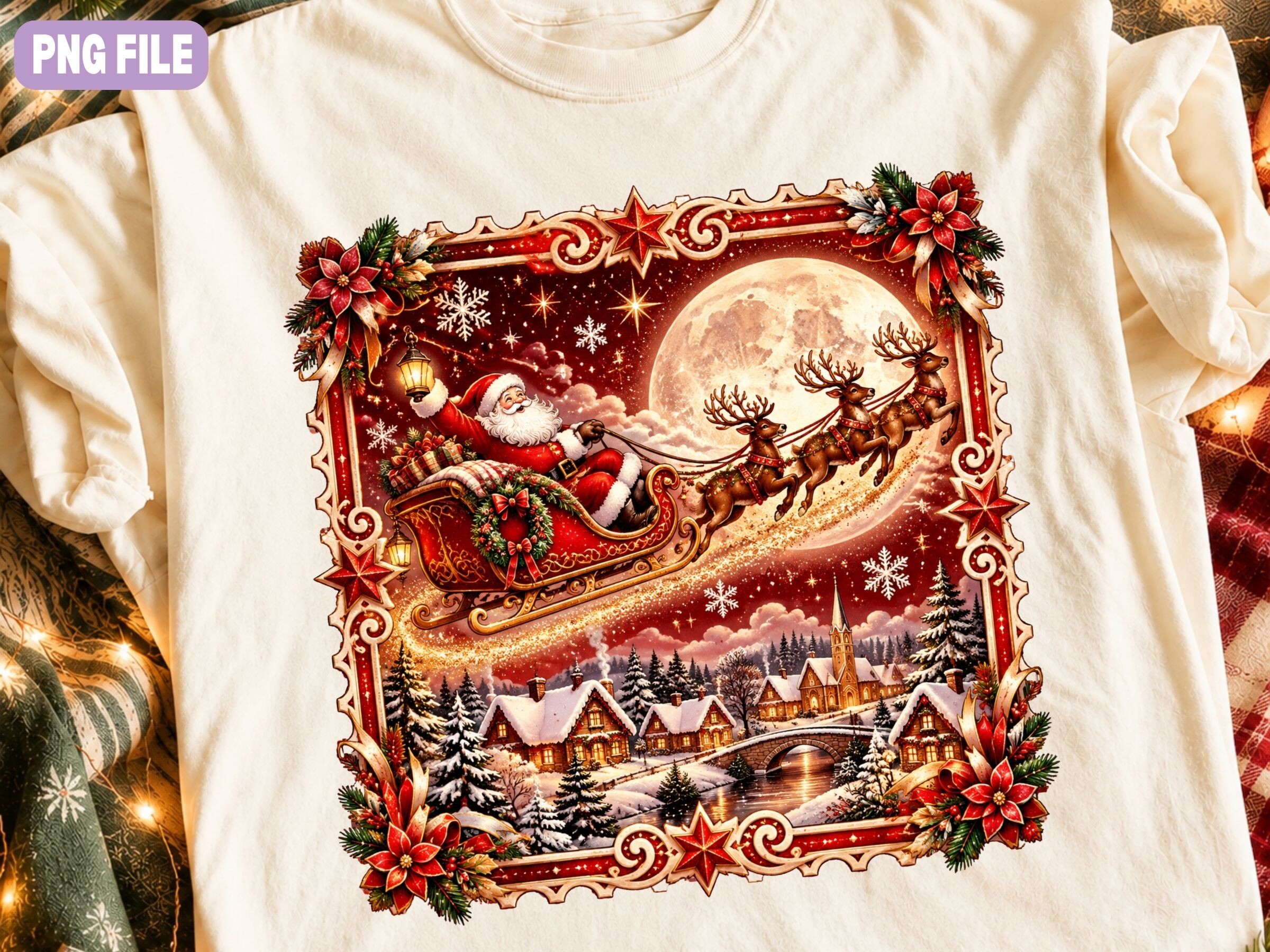 Vintage Santa Christmas PNG, Retro