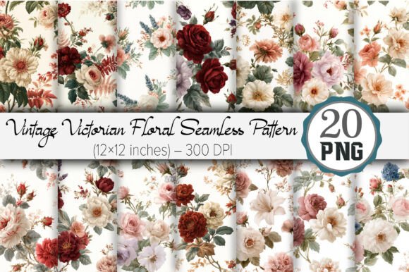 Vintage Victorian Floral Seamless Patter