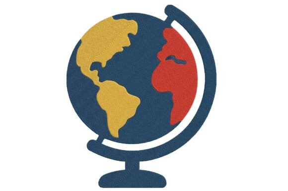Vintage World Globe Applique Embroidery
