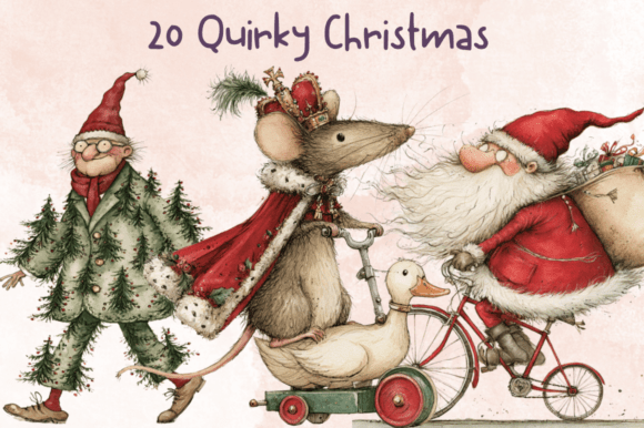 Whimsical Christmas Quirky Clipart