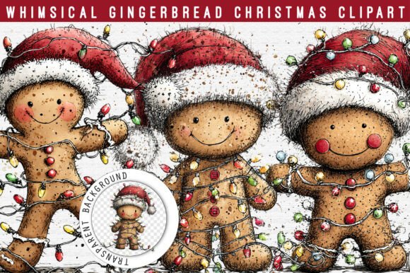 Whimsical Gingerbread Christmas Clipart