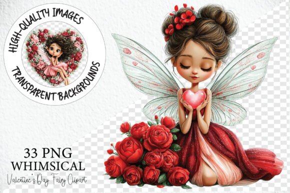 Whimsical Valentine's Day Fairy Clipart