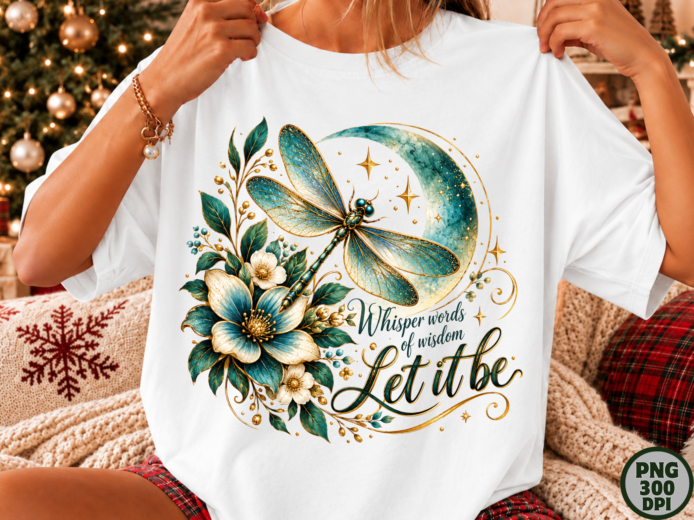 Whisper of Wisdom Dragonfly Floral PNG