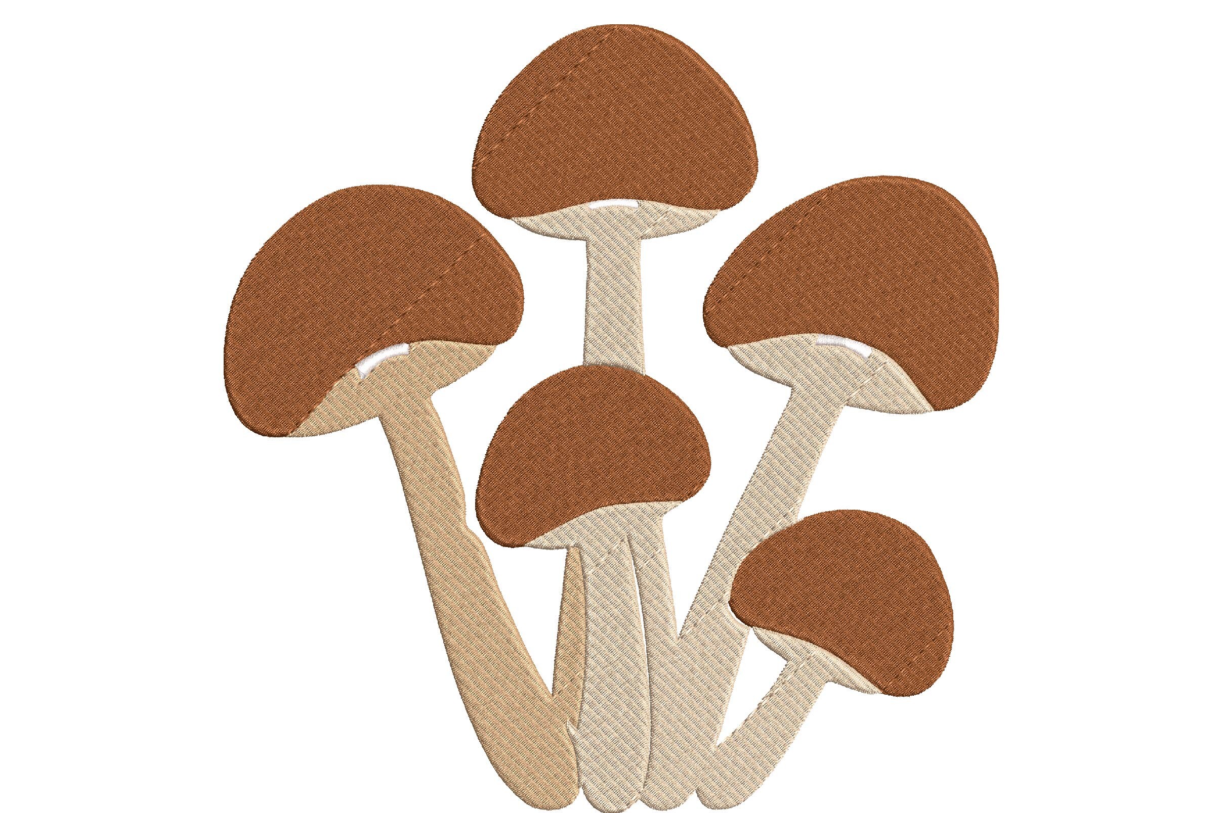 Wild Mushroom Cluster Applique Embroider