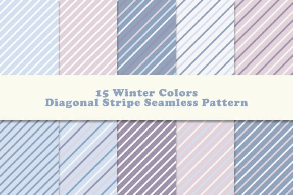 Winter Blue Purple Diagonal Pattern