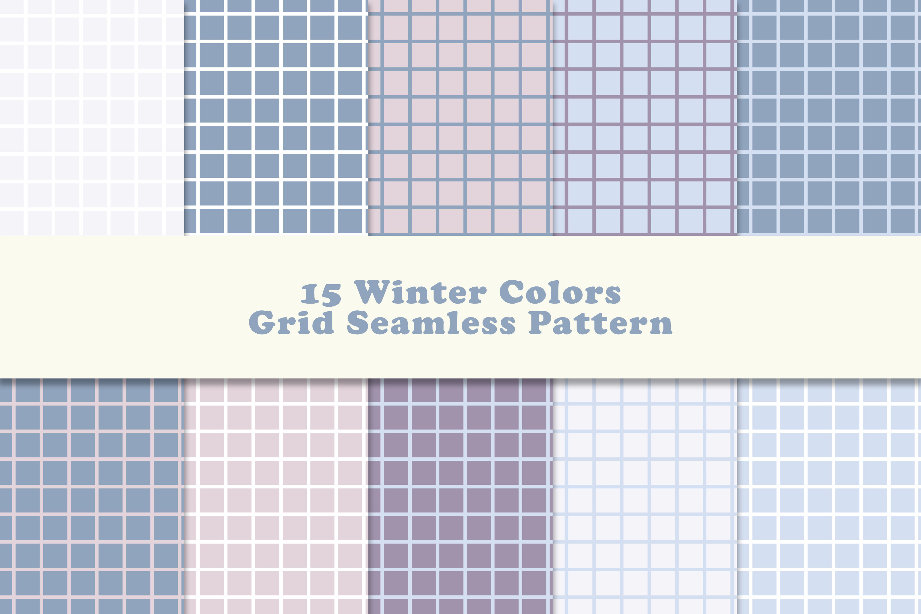Winter Blue Purple Grid Pattern
