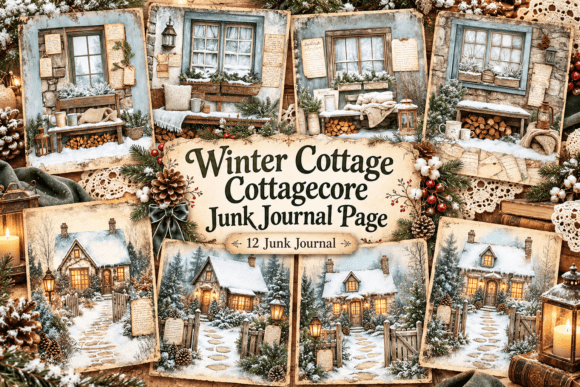 Winter Cottage Cottagecore Junk Journal